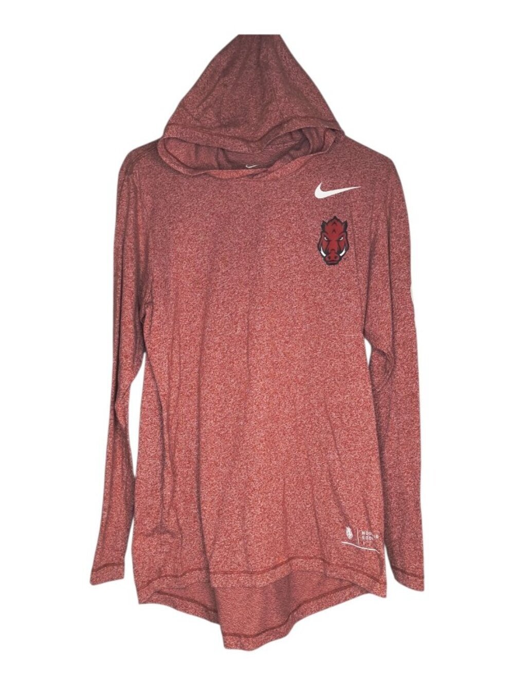 Arkansas Razorback The Nike Tee Long Sleeve Hooded Red Pig Sooie Women's Small